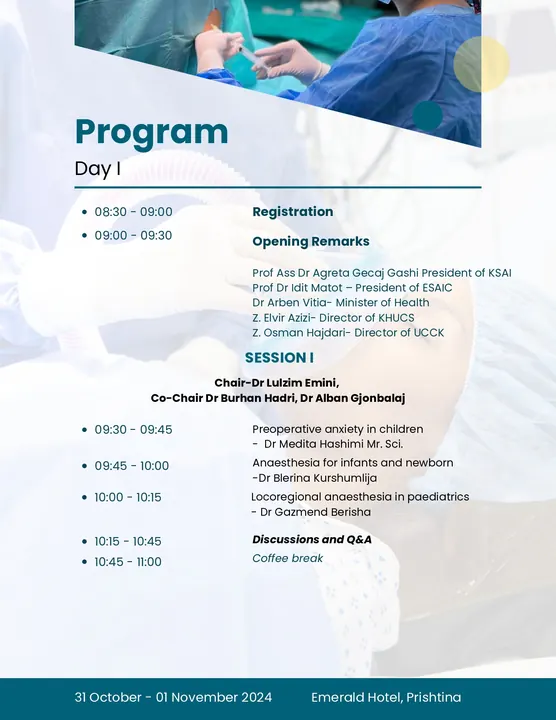 Committee for European Education in Anaesthesiology (CEEA) Course “Mother and Child – Adverse Reactions” (IV Module) – imazhi 3