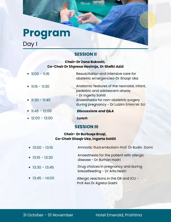 Committee for European Education in Anaesthesiology (CEEA) Course “Mother and Child – Adverse Reactions” (IV Module) – imazhi 4